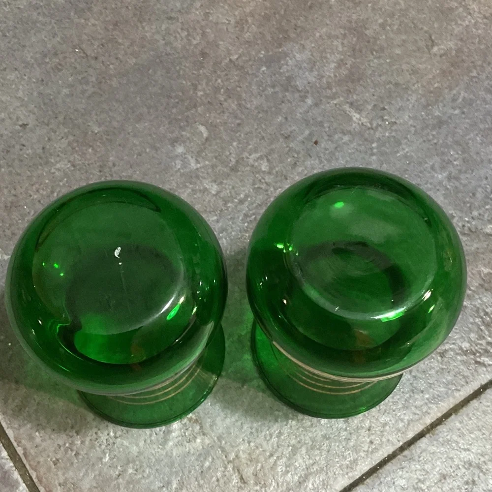 Elegant Green Glass Vases